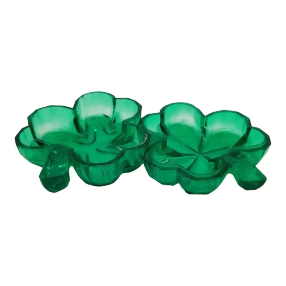 Shamrock Acrylic Case Three Leaf Clover Jewelry Candy Saint Patricks Container
